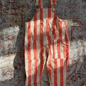 Viv and Joe orange overalls, 6-12M